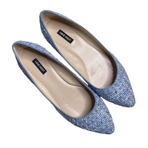 Nine West Women's Blue Speakup Tweed Flats Size 10.5